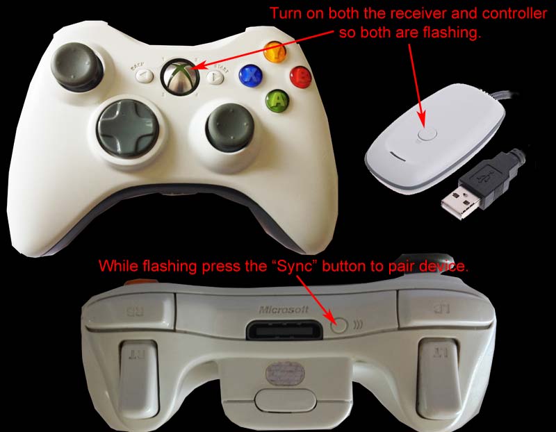 Xbox 360 controllers - Wireless Pairing on PC.