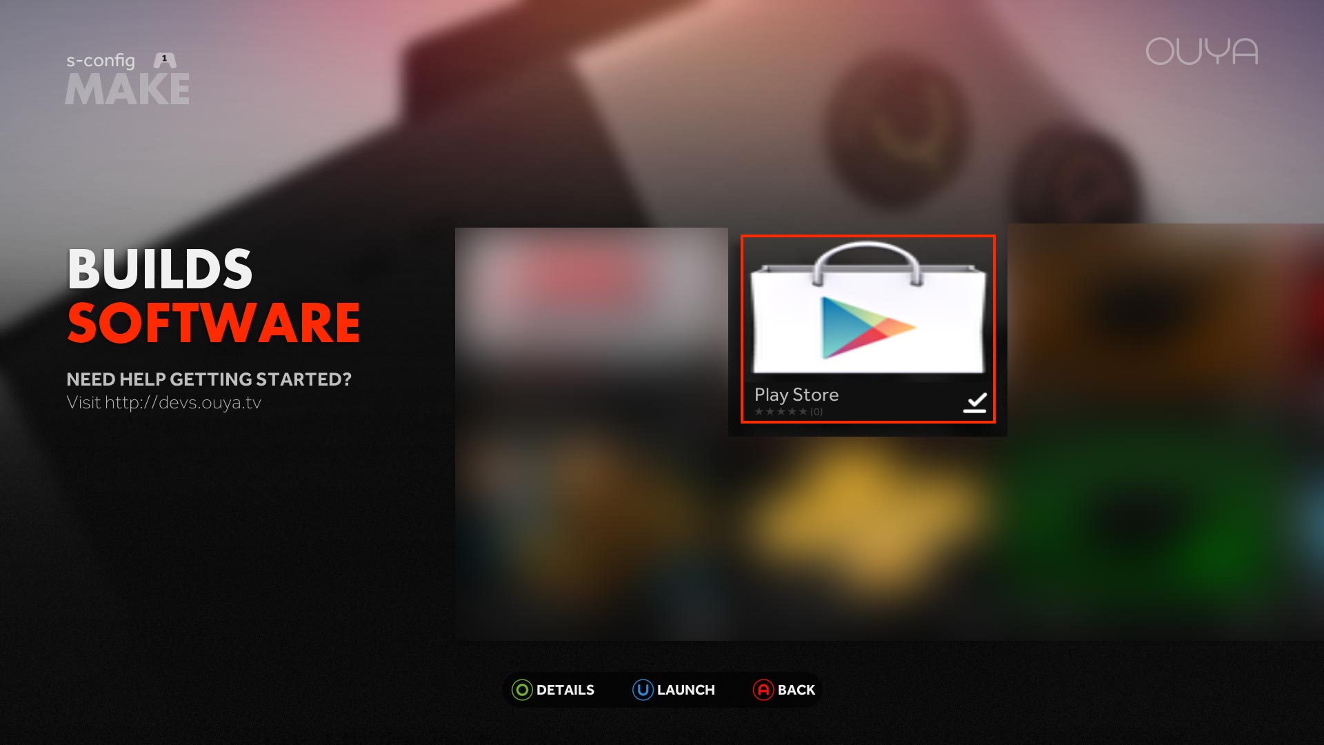 Google Play Store on the Ouya complete.