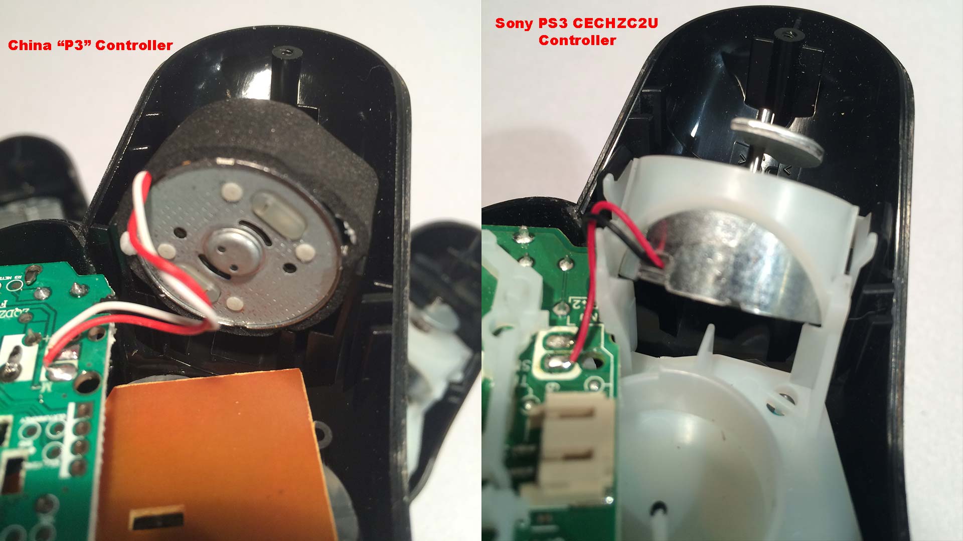 P3 vs PS3 vibration motor mounts.