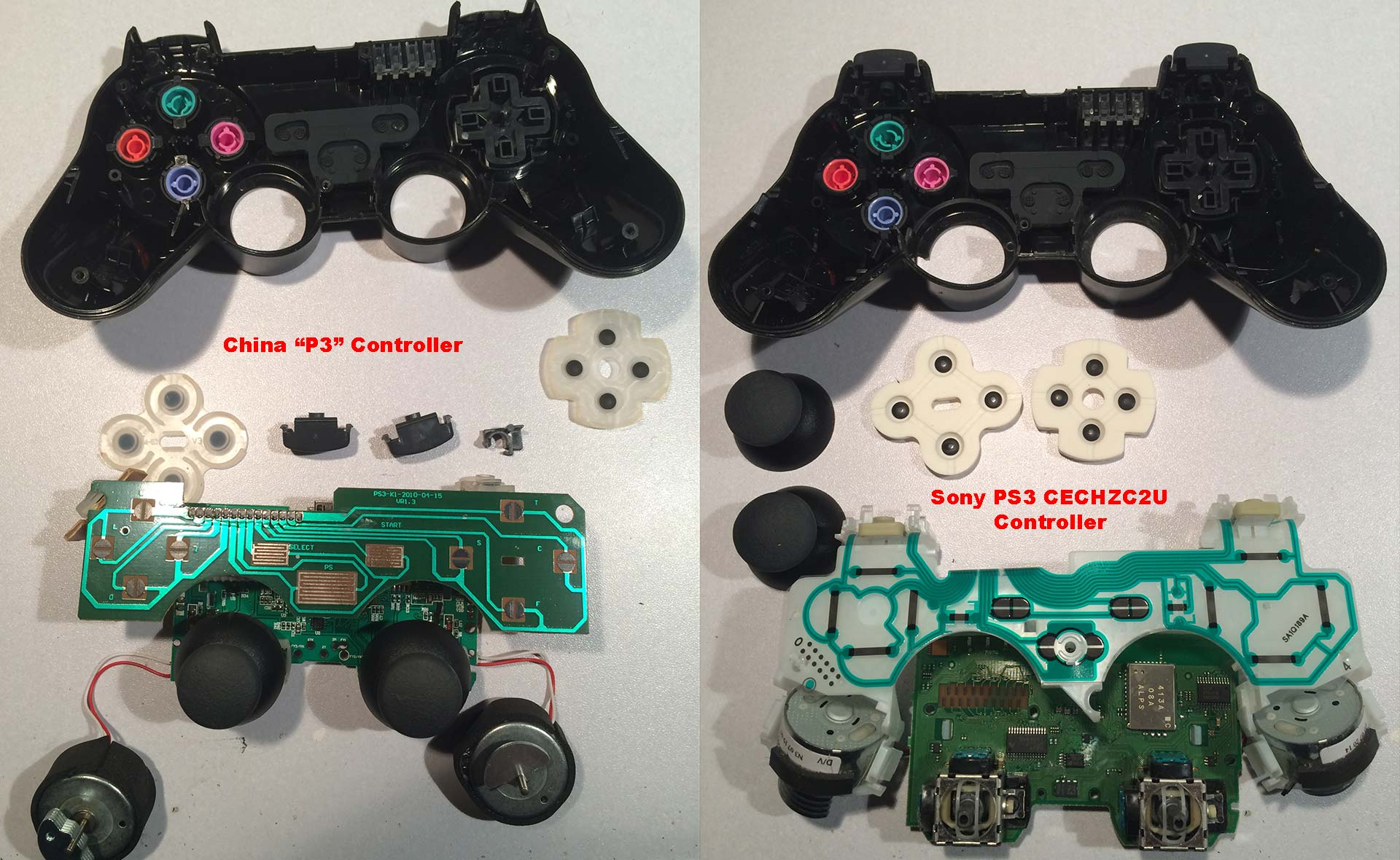 P3 vs PS3 controller.