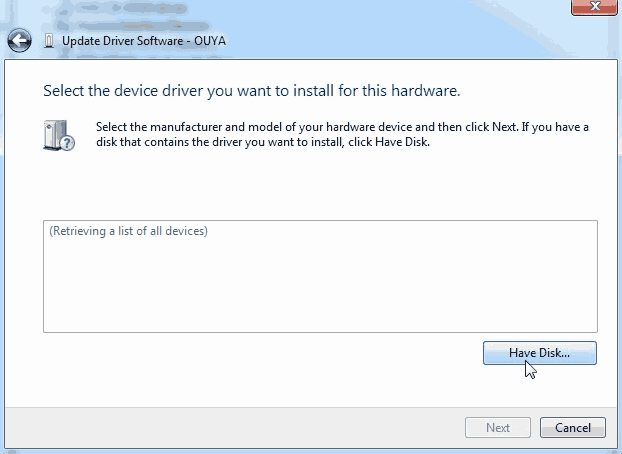 Ouya Adb Driver Update - Have Disk