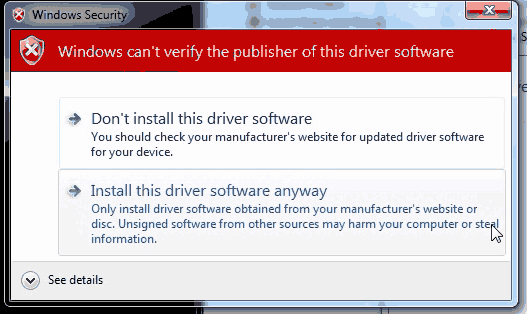 Ouya Adb device driver warning.