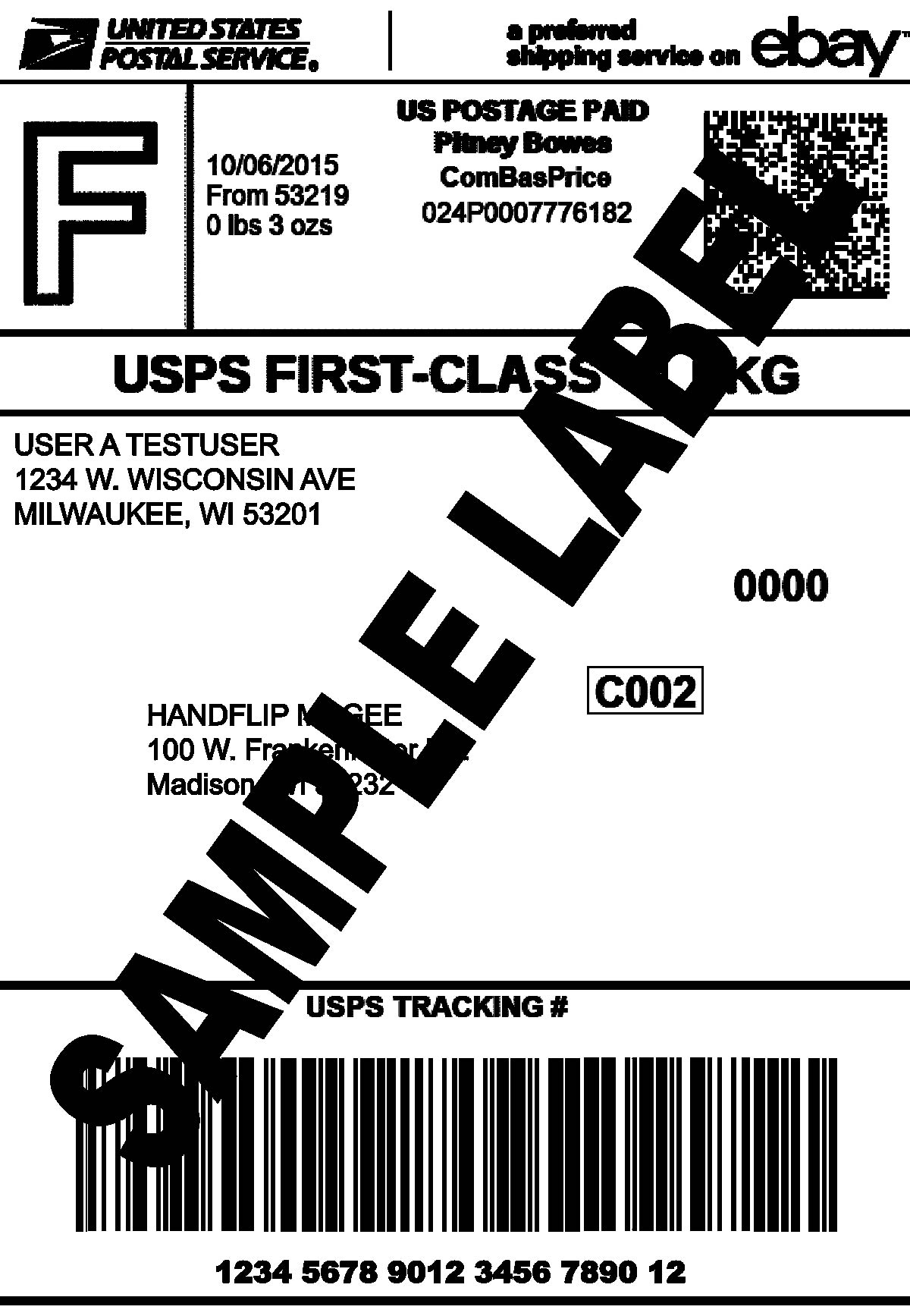 Thermal Printer Test - Shipping Label - Too Heavy