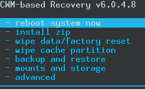CWM - Reboot System Now