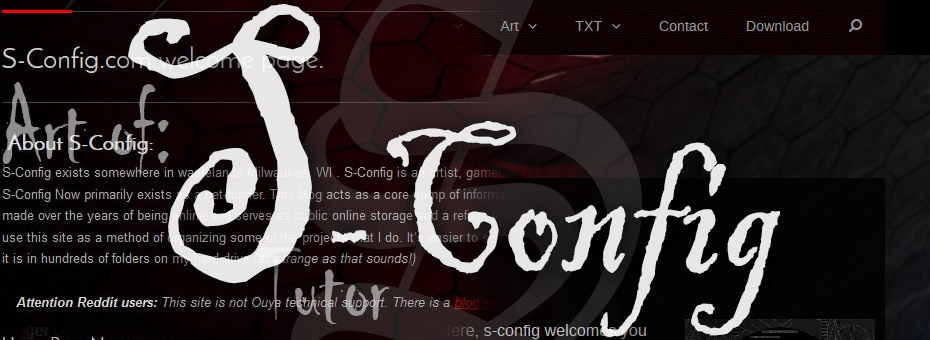 Blog of S-Config Article Title Screen.
