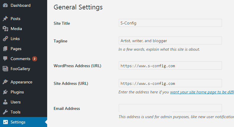 WordPress - General - HTTPS URL change.