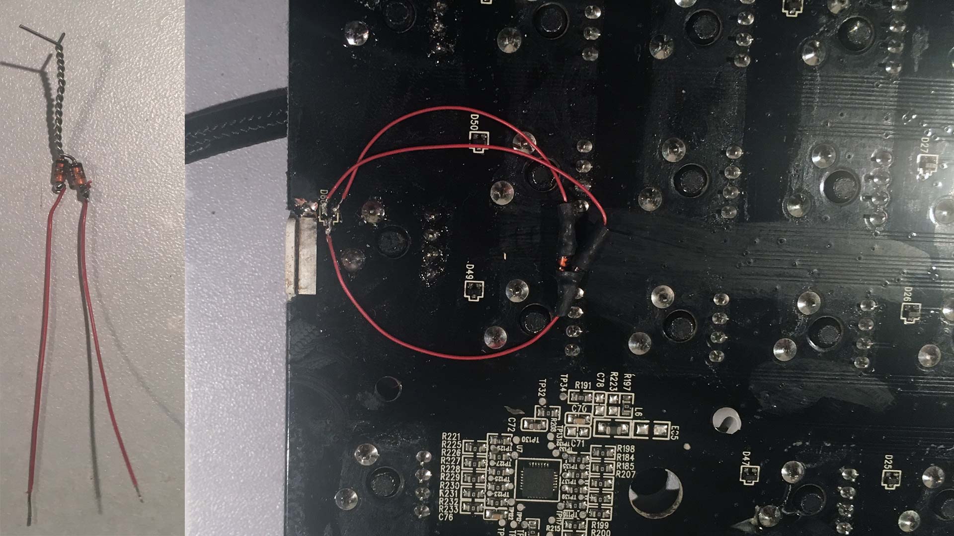 Razer Blackwidow 2014 disassembly - hack diodes!