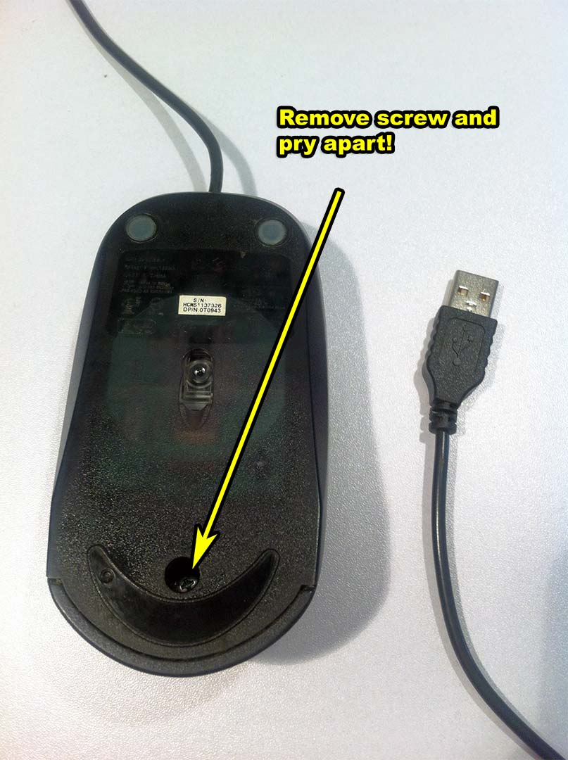 Dell mouse disassembly - 001