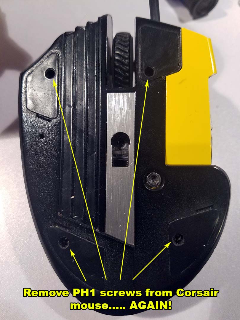 Remove Screws from Corsair Mouse again.