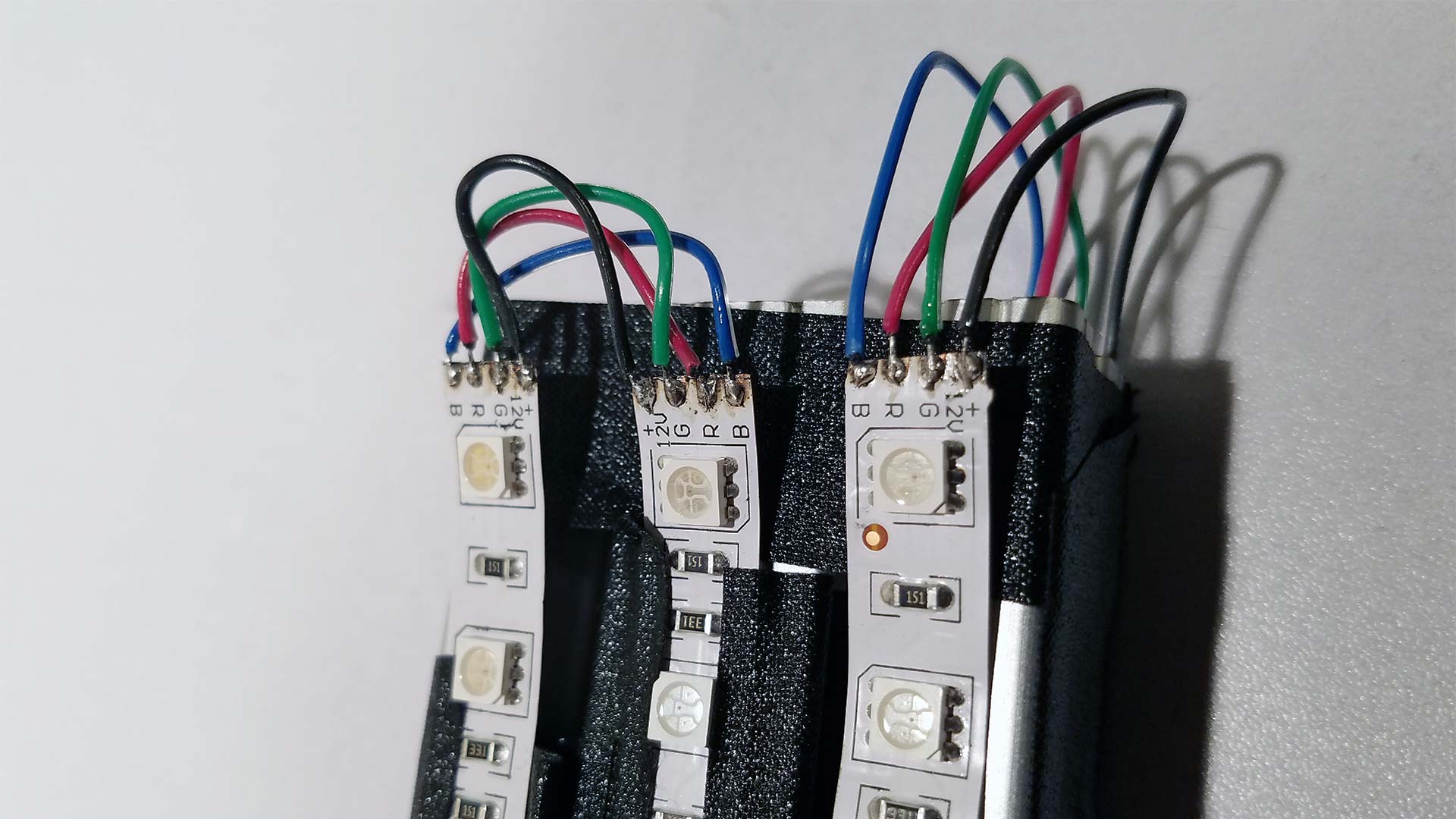 LED Strips - Soldering the power together.