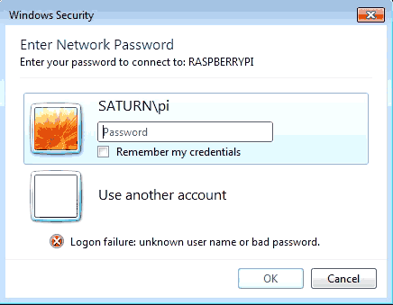 Windows asking for username password again.