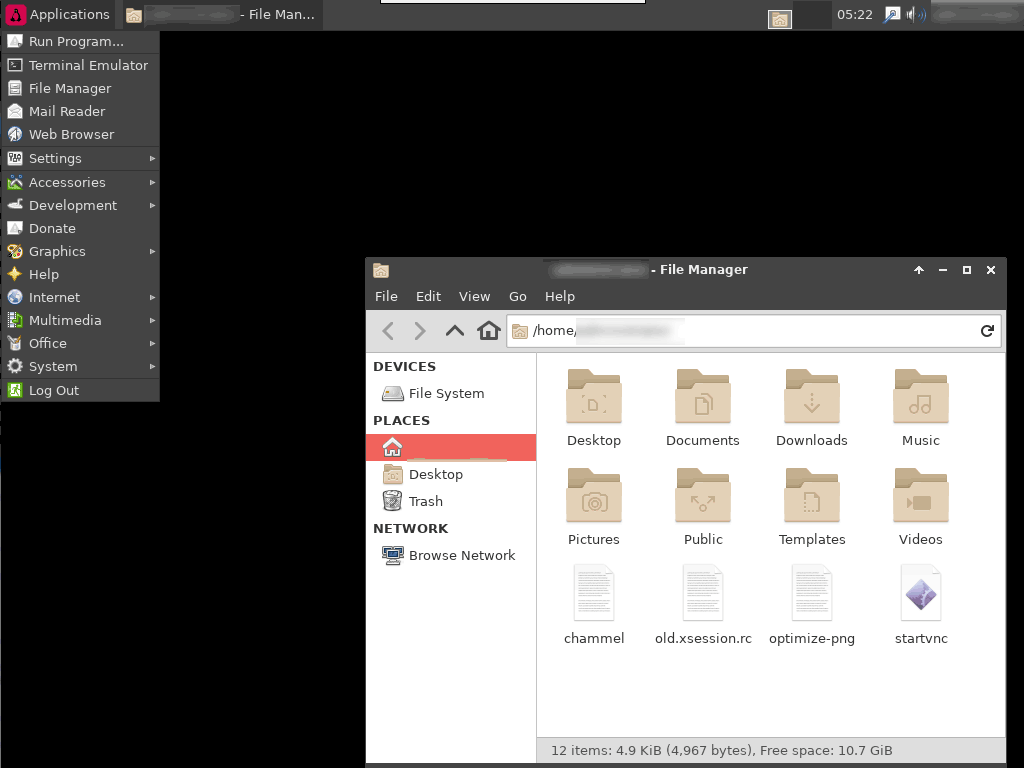 xfce4 desktop on Armbian with Pine64