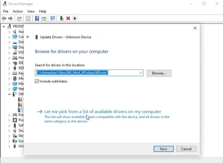 let me pick the driver to install.