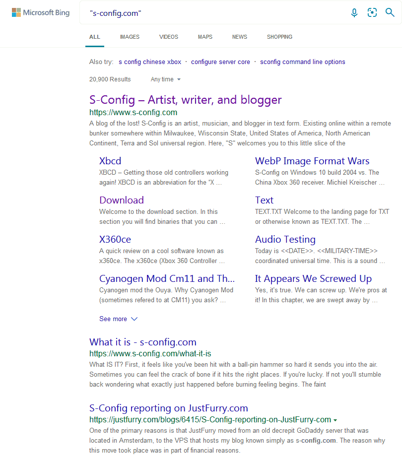 S-Config.com - Bing Search Results