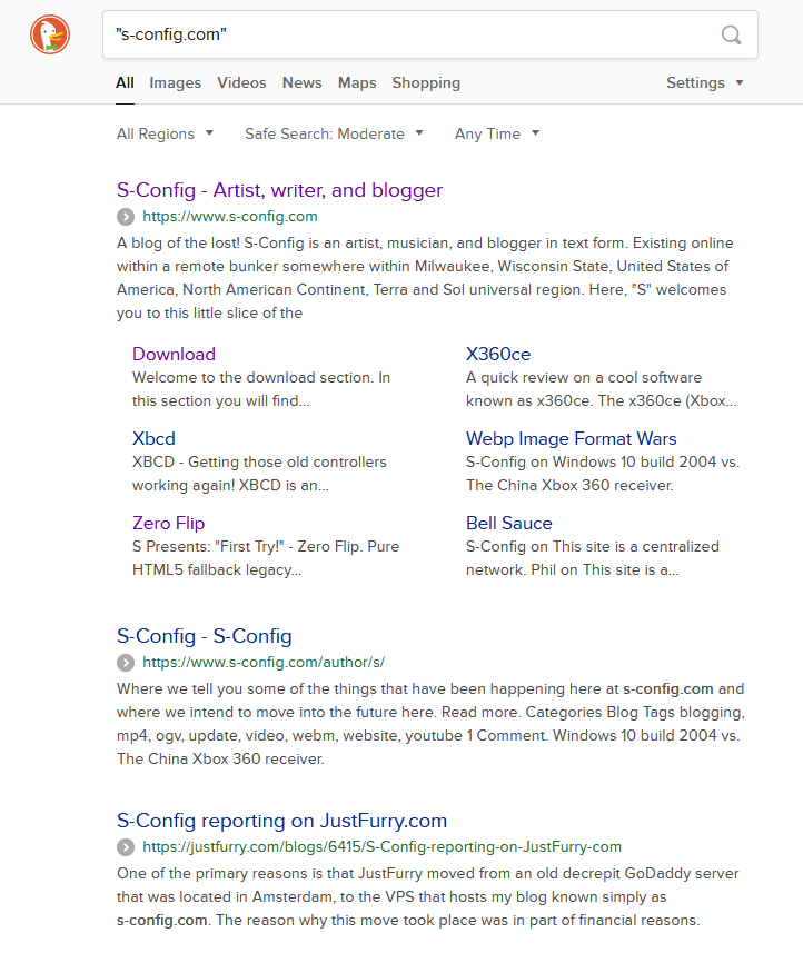 S-Config.com - DuckDuckGo Search results.