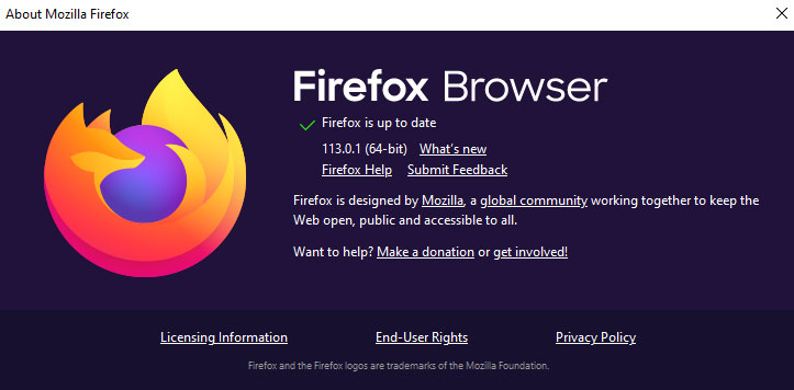 Firefox versioning.