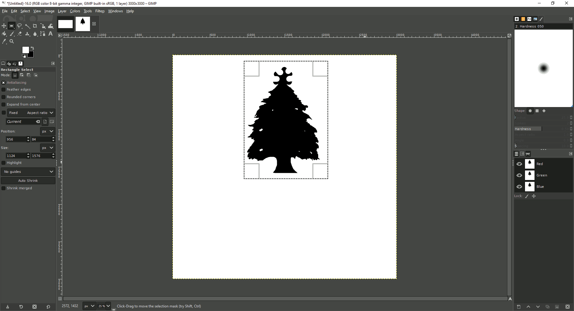GIMP Draw a Christmas-Tree