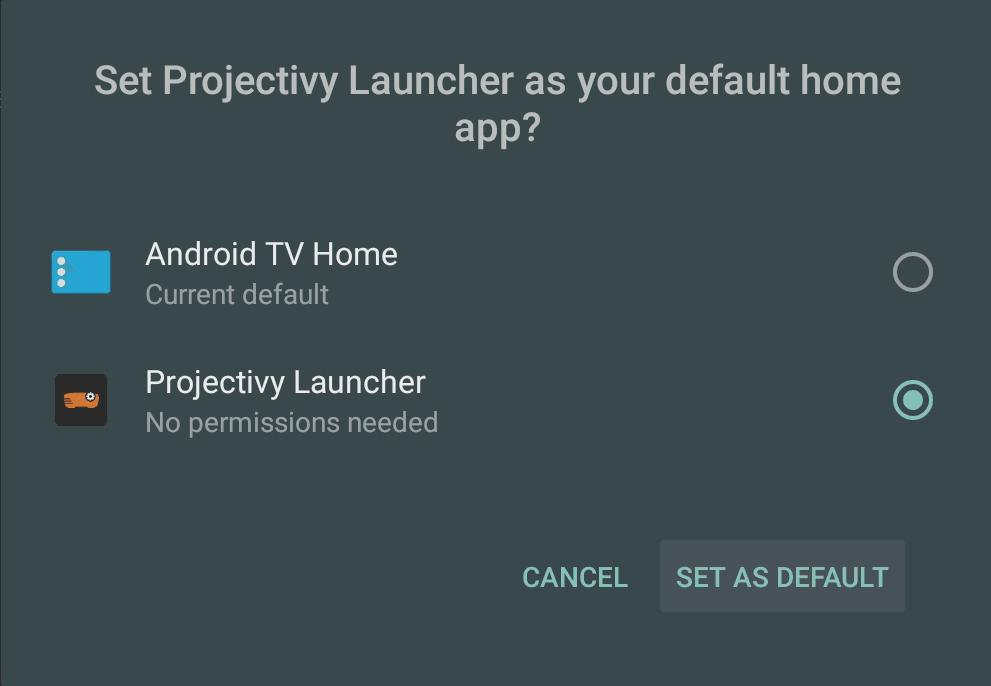 Android - Setting default home launcher.